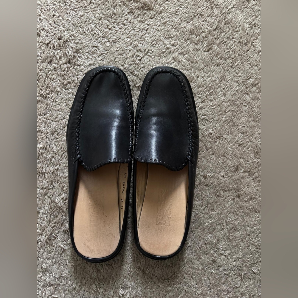 Men's Black Leather Loafers